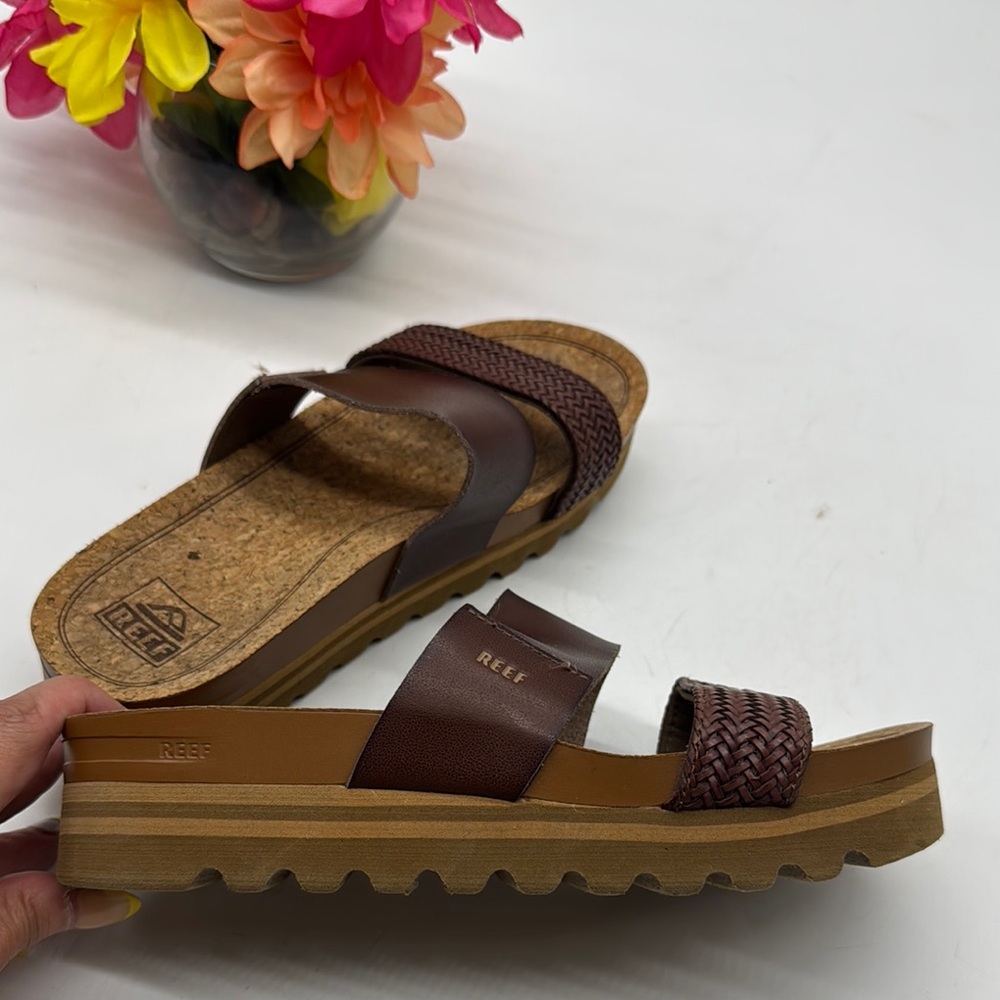 Reef Brown Braided Strap Sandals - Picture 5 of 10